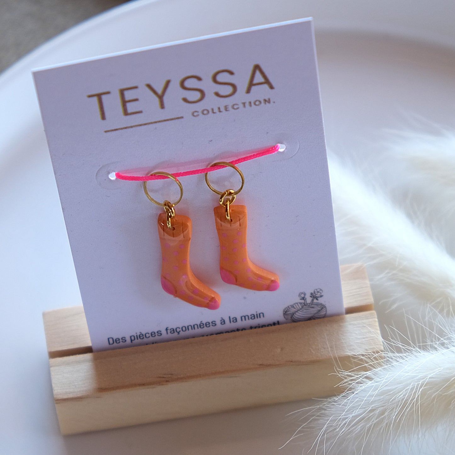 Chaussettes à pois -orange