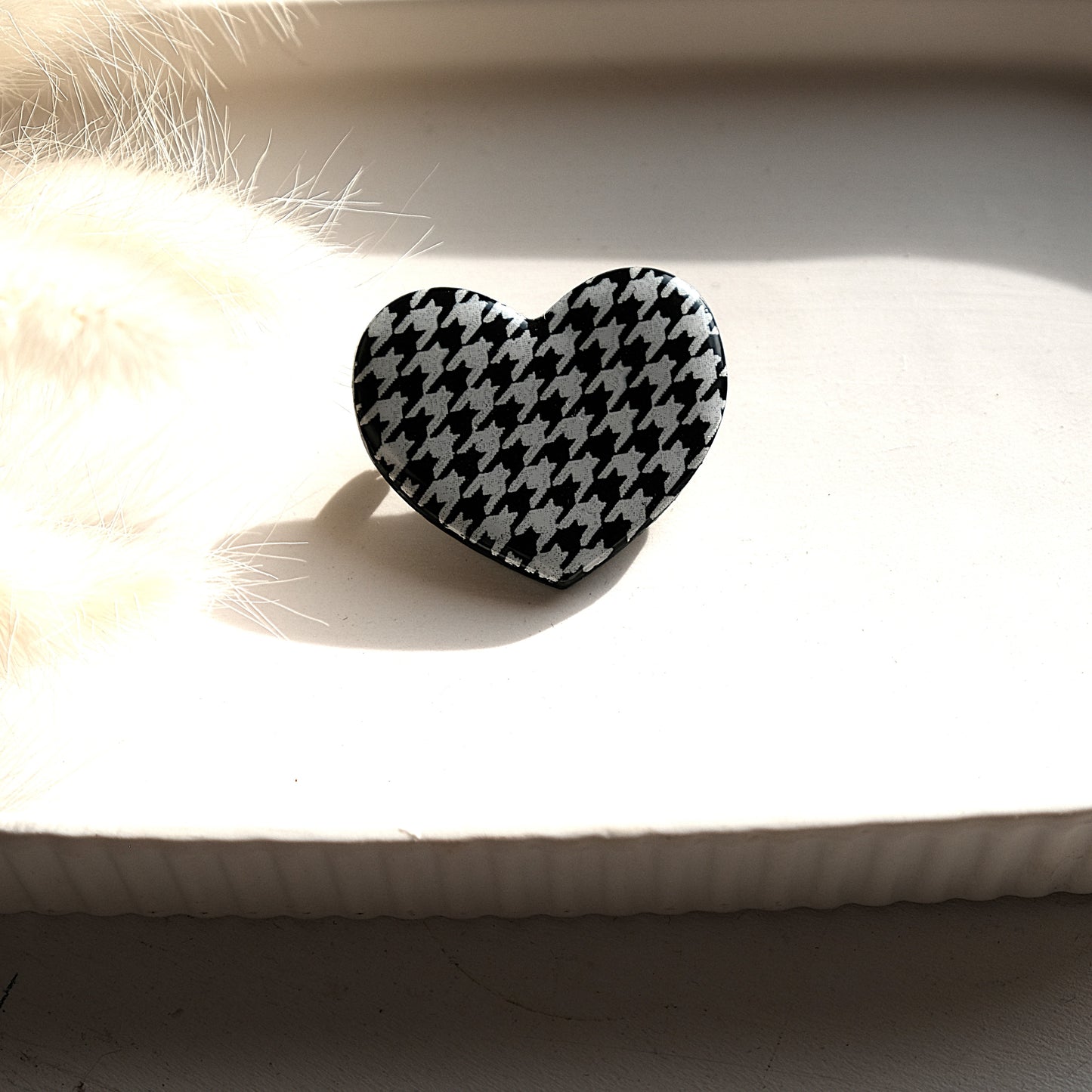 Broche Coeur Pied de poule