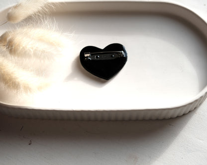 Broche Coeur Pied de poule