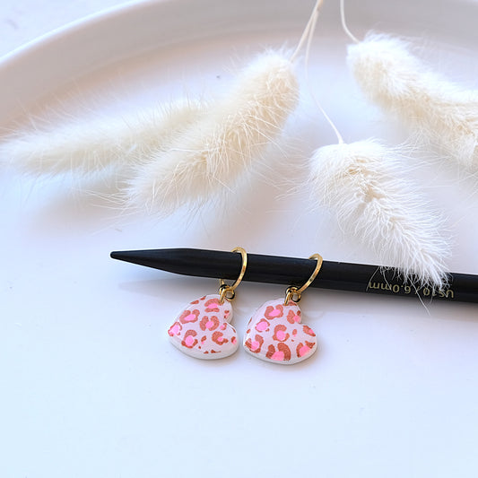 Coeur Léopard (cuivre/rose fluo)