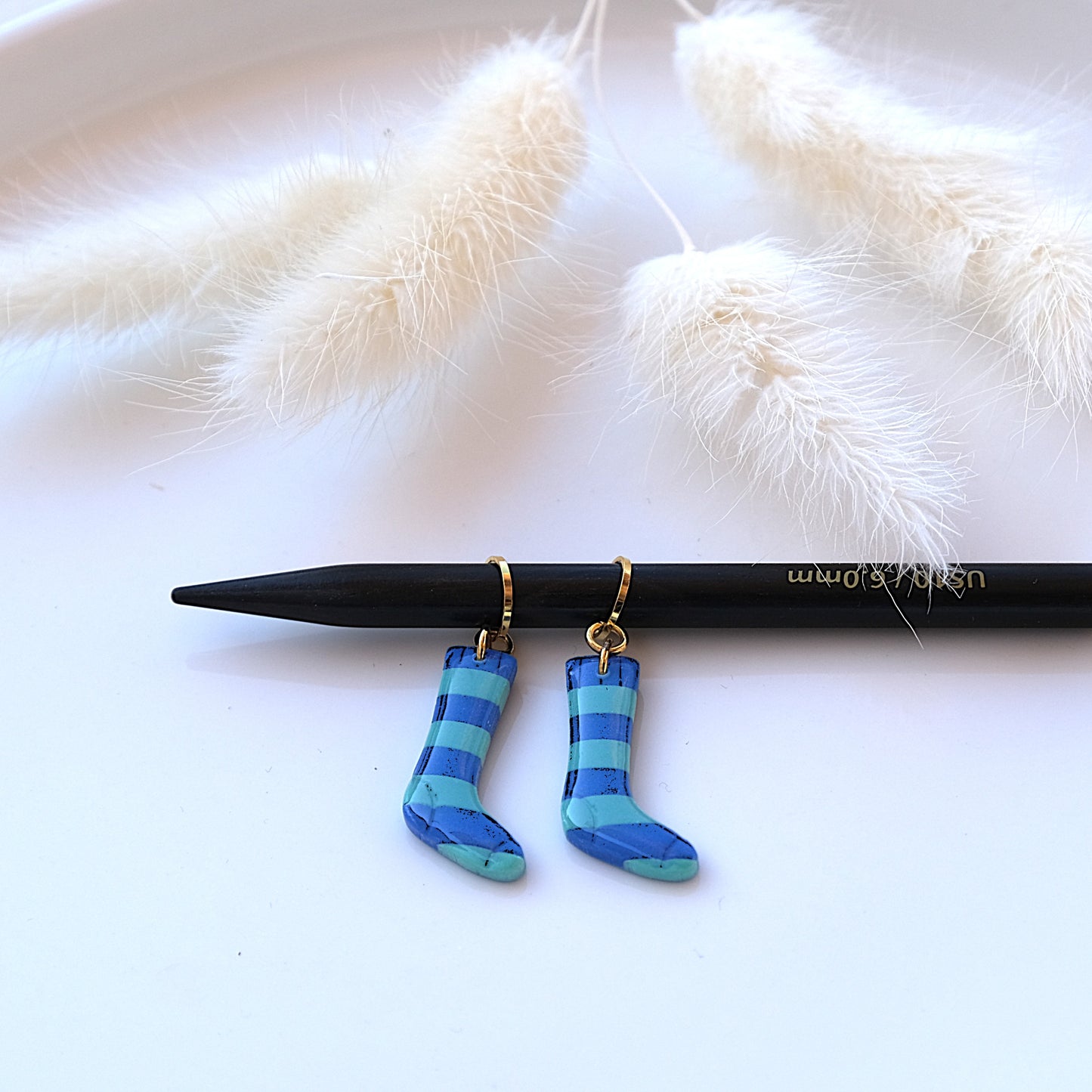 chaussettes rayées (bleu/turquoise)