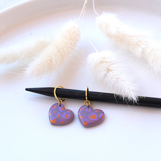 Coeur Léopard (violet/orange)