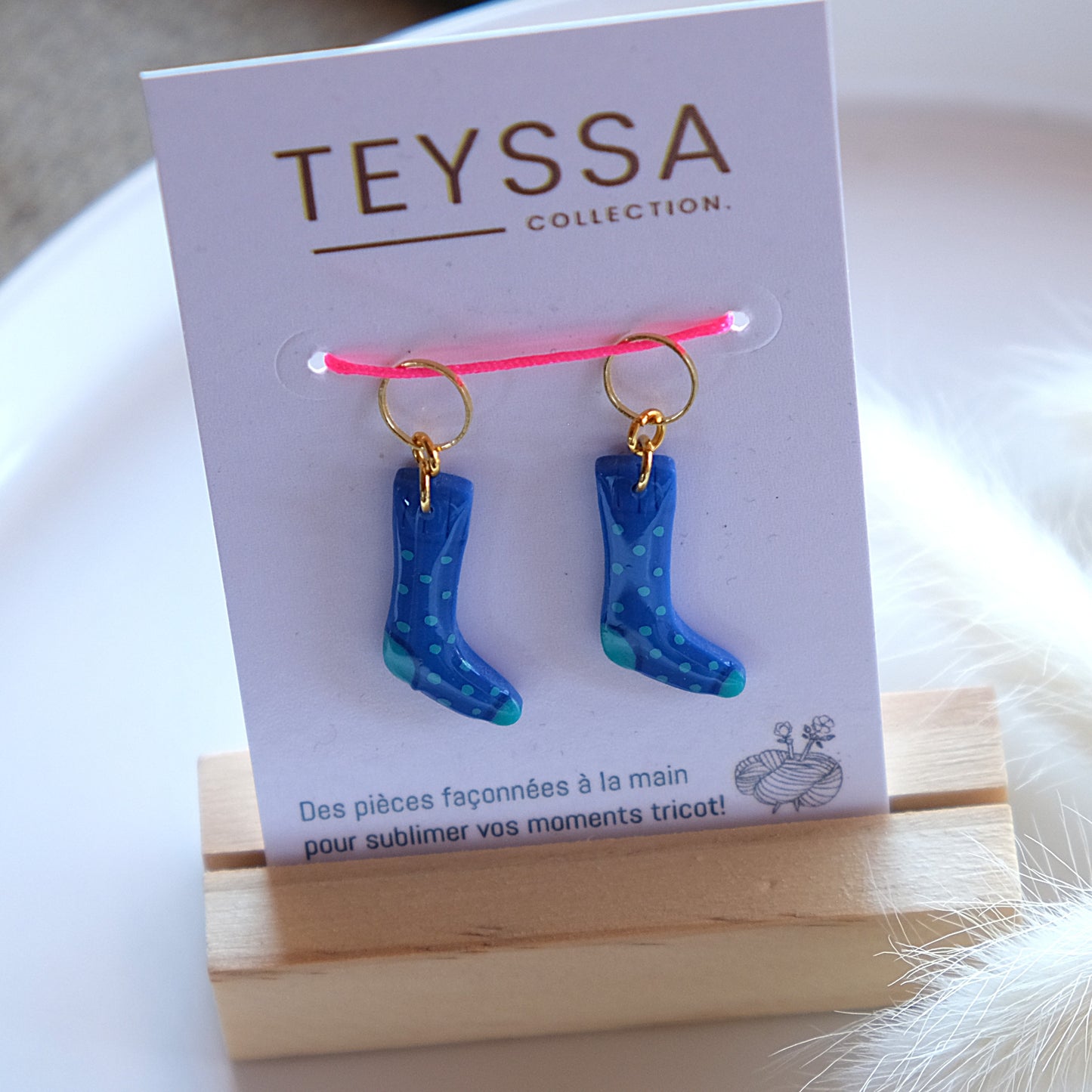 Chaussettes à pois - Bleu